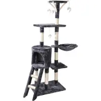 Dynamic24 Kratzbaum 138cm Katzenbaum Sisal Kletterbaum Katzenkratzbaum Spielbaum Höhle