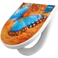 Banjado WC Sitz mit Absenkautomatik D Form Motiv Schmetterling [TDW3 10069]