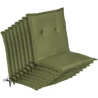 Beautissu 8er Set Niedriglehner Auflage Loft NL, 100x50x6cm, Olivegrün