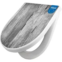 Banjado WC Sitz mit Absenkautomatik D Form Motiv Holz Monochrom [TDW3 12211]