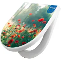 Banjado WC Sitz mit Absenkautomatik D Form Motiv Waldmohn [TDW3 12779]