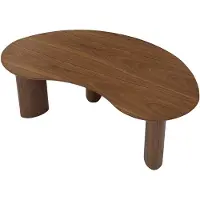 Vente-unique Couchtisch mit Walnussfurnier - Dunkles Naturholz - CALYNOR