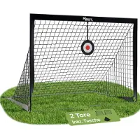 Arebos KM-Fit Fußballtor 2er Set 120x90 cm, Pop Up Trainingstor für Kinder, Klappbares Mini Fußballtor für Garten & Outdoor inkl. Zielscheiben