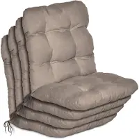 Beautissu 4er Set Niedriglehner Auflagen Set Flair NL, 100x50x8cm, Taupe