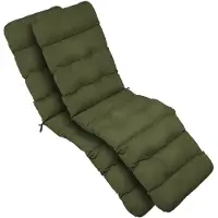 Beautissu 2X Bequeme Liegenauflage Deckchair, 200x50x8 cm, Olivegrün