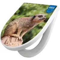 Banjado WC Sitz mit Absenkautomatik D Form Motiv Sitzendes Erdmännchen [TDW3 10284]