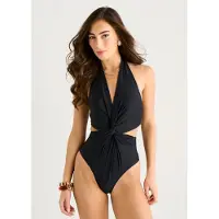 Gini London Halter Twisted Cut Out Badeanzug