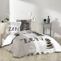 Dynamic24 3tlg. Bettwäsche Baumwolle 240x220 Übergröße King Size Bett Kissen Bezug taupe