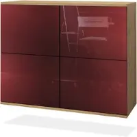 Vladon KOMMODE Rova Bordeaux Hochglanz