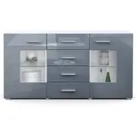 Vladon SIDEBOARD Noah Grau Hochglanz
