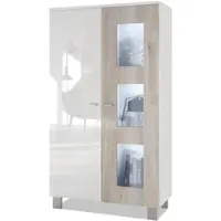 Vladon VITRINE Denjo Tür in Eiche Nordic