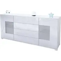 Vladon SIDEBOARD Grömitz Weiß Hochglanz