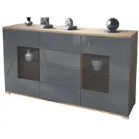 Vladon SIDEBOARD Grömitz Grau Hochglanz