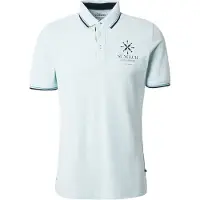 s.Oliver Herren Polo-Shirt – Regular Fit, Baumwoll-Piqué mit Frontprint, strukturiert – Größe 3XL, 64d1_helles Türkis
