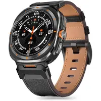 Tech-Protect Delta Pro Leather Strap for Samsung Galaxy Watch Ultra (47mm) - Black