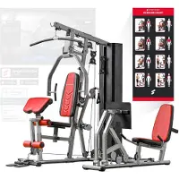 Sportstech Kraftstation HGX300 | 50+ Übungen | Beinpresse | 16 Gewichtsblöcke
