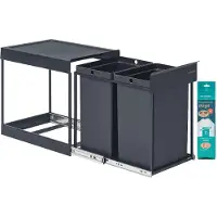 Songmics Mülltrennsystem für Unterschrank, 2 x 20 L, LTB951GZ01