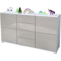 Vladon SIDEBOARD Rova Sandgrau Hochglanz