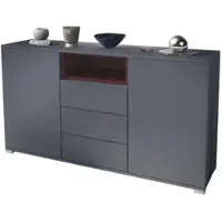 Vladon SIDEBOARD Skadu Bordeaux Hochglanz