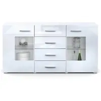Vladon SIDEBOARD Noah Weiß Hochglanz