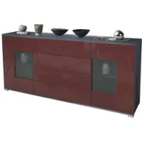 Vladon SIDEBOARD Grömitz Bordeaux Hochglanz