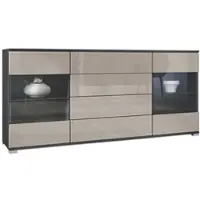Vladon SIDEBOARD Bari Sandgrau Hochglanz