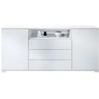 Vladon SIDEBOARD Skadu Weiß Hochglanz