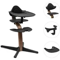 Stokke Nomi Bundle Hochstuhl Walnuss inkl. Babyset und Tray, schwarz