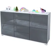 Vladon SIDEBOARD Rova Grau Hochglanz