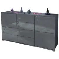 Vladon SIDEBOARD Rova Grau Hochglanz