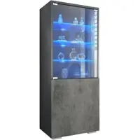 Vladon VITRINE Granada Beton Dunkel Optik