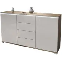 Vladon SIDEBOARD Faro Sandgrau Hochglanz