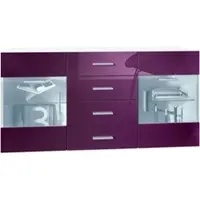 Vladon SIDEBOARD Carlos Brombeer Hochglanz