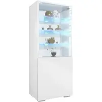 Vladon VITRINE Granada Weiß matt