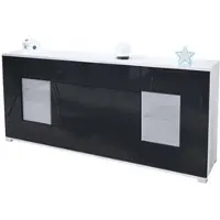 Vladon SIDEBOARD Grömitz Schwarz Hochglanz