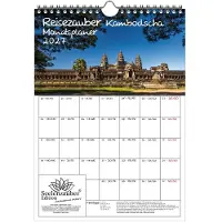 Seelenzauber GmbH Reisezauber Kambodscha Planer DIN A4 Kalender für 2027 Reise Phnom Penh Land Urlaub - Geschenkset Inhalt: 1x Kalender, 1x Weihnachtsanhänger (insgesamt 2 Teile)