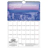 Seelenzauber GmbH Reisezauber Nordische Länder Planer DIN A4 Kalender für 2027 Stadt und Land im Norden - Set-Inhalt: 1x Kalender, 1x Weihnachtsanhänger (insgesamt 2 Teile)