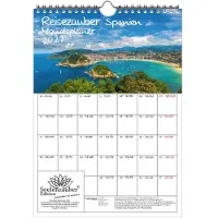 Seelenzauber GmbH Reisezauber Spanien Planer DIN A4 Kalender für 2027 Madrid Urlaub - Set-Inhalt: 1x Kalender 1x Weihnachtsanhänger 1x Grußanhänger (gesamt 3 Teile)