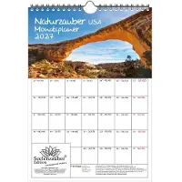 Seelenzauber GmbH Naturzauber USA Planer DIN A4 Kalender für 2027 Amerika Reise Land Urlaub - Set-Inhalt: 1x Kalender, 1x Weihnachtsanhänger (insgesamt 2 Teile)