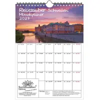 Seelenzauber GmbH Reisezauber Schweden Planer DIN A4 Kalender für 2027 Stockholm Reise - Set-Inhalt: 1x Kalender 1x Weihnachtsanhänger 1x Grußanhänger (gesamt 3 Teile)