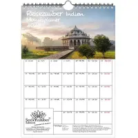 Seelenzauber GmbH Reisezauber Indien Planer DIN A4 Kalender für 2027 Reise Neu-Delhi Land Urlaub - Geschenkset Inhalt: 1x Kalender, 1x Weihnachtsanhänger (insgesamt 2 Teile)