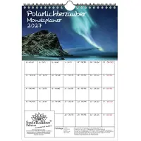 Seelenzauber GmbH Polarlichterzauber Planer DIN A4 Kalender für 2027 Polar Nordlichter - Geschenkset Inhalt: 1x Kalender, 1x Weihnachtsanhänger (insgesamt 2 Teile)