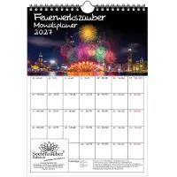 Seelenzauber GmbH Feuerwerkszauber Planer DIN A4 Kalender für 2027 Feuerwerk - Geschenkset Inhalt: 1x Kalender, 1x Weihnachtsanhänger (insgesamt 2 Teile)