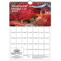 Seelenzauber GmbH Reisezauber Asien Planer DIN A4 Kalender für 2027 Reise Stadt Urlaub - Set-Inhalt: 1x Kalender 1x Weihnachtsanhänger 1x Grußanhänger (gesamt 3 Teile)