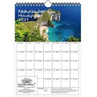 Seelenzauber GmbH Naturzauber Asien Planer DIN A4 Kalender für 2027 Reise Natur Urlaub - Set-Inhalt: 1x Kalender 1x Weihnachtsanhänger 1x Grußanhänger (gesamt 3 Teile)