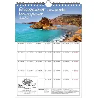Seelenzauber GmbH Reisezauber Lanzarote Planer DIN A4 Kalender für 2027 Arrecife Reise Urlaub Strand Spanien - Set-Inhalt: 1x Kalender, 1x Weihnachtsanhänger (insgesamt 2 Teile)