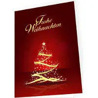 Seelenzauber GmbH Weihnachtskarte Weihnachtsbaum in rot und gold mit passendem Umschlag 10x Karte 10x Umschlag