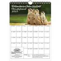 Seelenzauber GmbH Erdmännchenzauber Planer DIN A4 Kalender für 2027 Erdmännchen - Geschenkset Inhalt: 1x Kalender, 1x Weihnachtsanhänger (insgesamt 2 Teile)