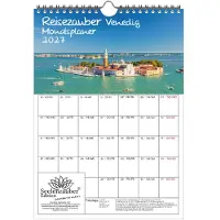 Seelenzauber GmbH Reisezauber Venedig Planer DIN A4 Kalender für 2027 Urlaub Mediterran Italien - Set-Inhalt: 1x Kalender 1x Weihnachtsanhänger 1x Grußanhänger (gesamt 3 Teile)