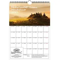 Seelenzauber GmbH Naturzauber Toskana Planer DIN A4 Kalender für 2027 Landschaft Natur Urlaub Mediterran Italien - Inhalt: 1x Kalender, 1x Weihnachtsanhänger (insgesamt 2 Teile)